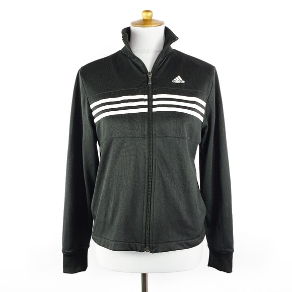 adidas Jackets & Blazers - Adidas black three stripe zip up track jacket, SM